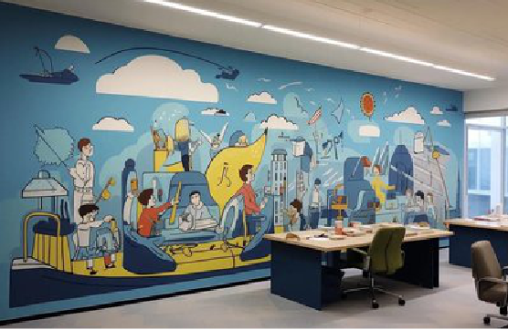 咸宁办公室墙绘的特点。