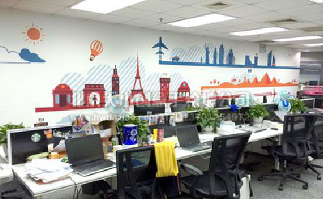 咸宁教你设计办公室墙绘的方法。